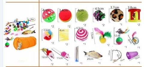 Zabawki Dla Kota Ryba Wędka Tunel Drapak Dla Kota Zestaw 28el + Kocimietka na Arena.pl