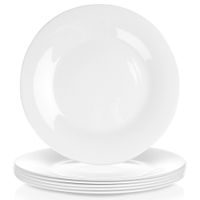 Talerze obiadowe płytkie szklane białe 25,5 cm 6 szt.