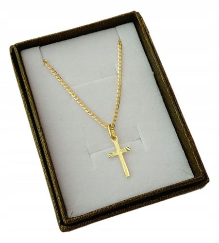 ŁAŃCUSZEK ZŁOTY PEŁNY + KRZYŻYK 55 CM. PR. 585 na Arena.pl