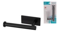 Uchwyt na papier toaletowy FARO stalowy czarny samoprzylepny na taśmę 3M