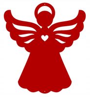Ś26 Zawieszka świąteczna ANIOŁEK Boże Narodzenie ozdoba ażur ŚWIĘTA czerwon