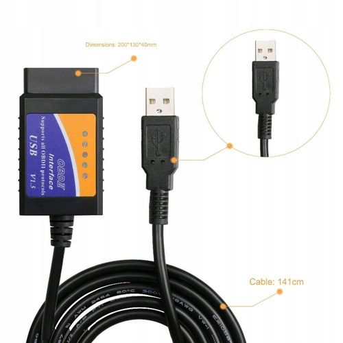 Kabel Interfejs ELM327 OBD2 + CAN USB + PROGRAM na Arena.pl