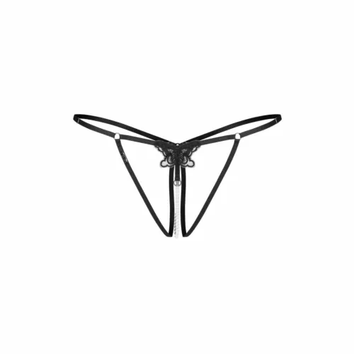 obsessive selisme string z ozdobą, regulowany, czarny s/m na Arena.pl