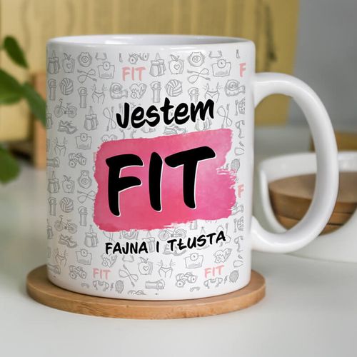Kubek z napisem - Jestem FIT na Arena.pl