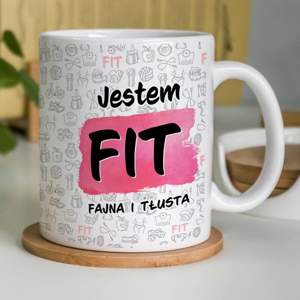 Kubek z napisem - Jestem FIT zdjęcie 1