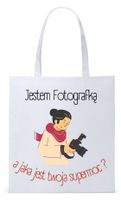 Dla Fotografa Fotografki Torba Eco Biała Shopper Z Nadrukiem Ze Zdjęciem