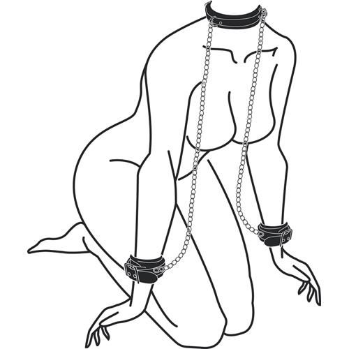 Kajdanki-Leather Collar With Handcuffs na Arena.pl