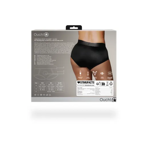 ouch! vibrating strap-on briefs xl/xxl - system o-ring, 10 trybow na Arena.pl