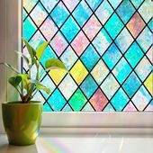 Folia okienna tęczowa 3D statyczna dekoracyjna prywatność 50x300 cm PVC