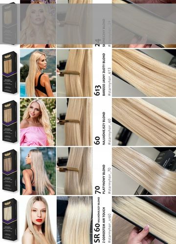 Włosy doczepiane naturalne CLIP-IN 50-55cm 3 taśmy na Arena.pl