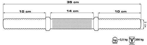 Gryf prosty do hantli - 35 cm, 30 mm na Arena.pl