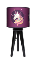 Lampa stołowa - trójnóg drewniana mała - Tęczowy Jednorożec