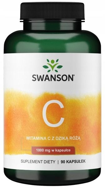 Swanson Witamina C 1000mg Dzika róża 90kaps Stany zapalne Synteza kolagenu zdjęcie 1