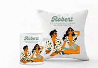 Zestaw PODUSZKA i KUBEK z nadrukiem PREZENT na WALENTYNKI z imieniem