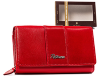 duży, skórzany portfel damski na zatrzask - peterson