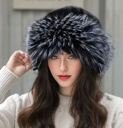 CZAPKA DAMSKA ZIMOWA MODNA ELEGANCKA CIEPŁA SZTUCZNE FUTERKO na Arena.pl