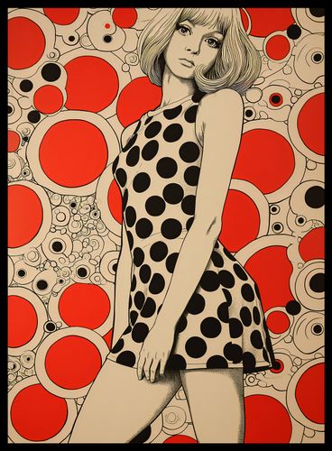 Plakat 40x55cm Czerwone Kropki na Arena.pl