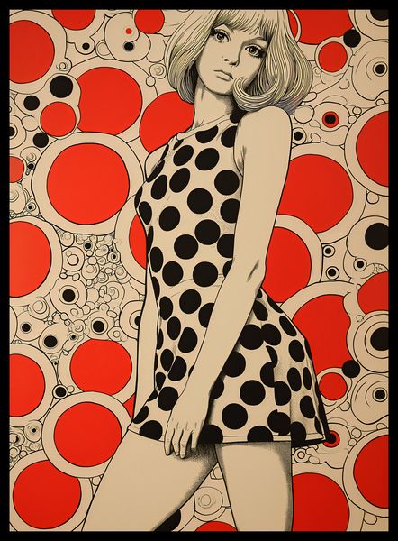 Plakat 40x55cm Czerwone Kropki zdjęcie 2