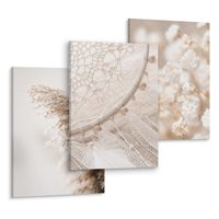 Obrazy Do Salonu Kwiaty ŁAPACZ Snów Rośliny Styl Boho 90cm x 40cm