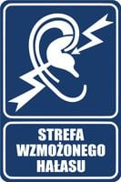 Tabliczka grawer informacyjna piktogram 20x15 Strefa wzmożonego hałasu