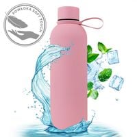 bidon, butelka termiczna 500ml, stal nierdzewna z powłoką soft touch jasny