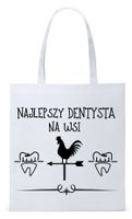 Dla Dentysty Stomatologa Torba Eco Biała Shopper Z Nadrukiem Ze Zdjęciem