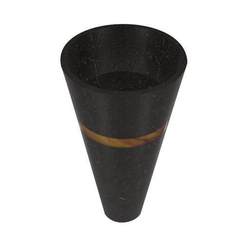 Wolnostojąca kamienna umywalka Appo czarny marmur z onyksem na Arena.pl