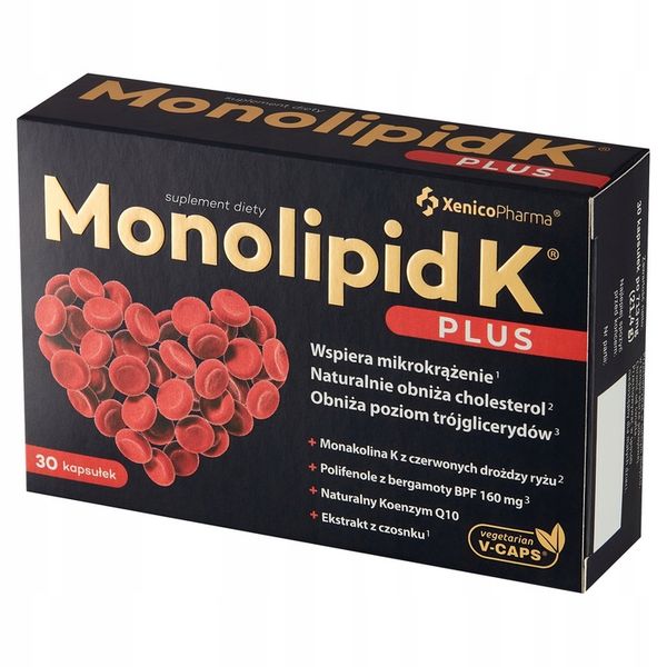 MONOLIPID K PLUS serce cholesterol Xenico 30 kaps. zdjęcie 1