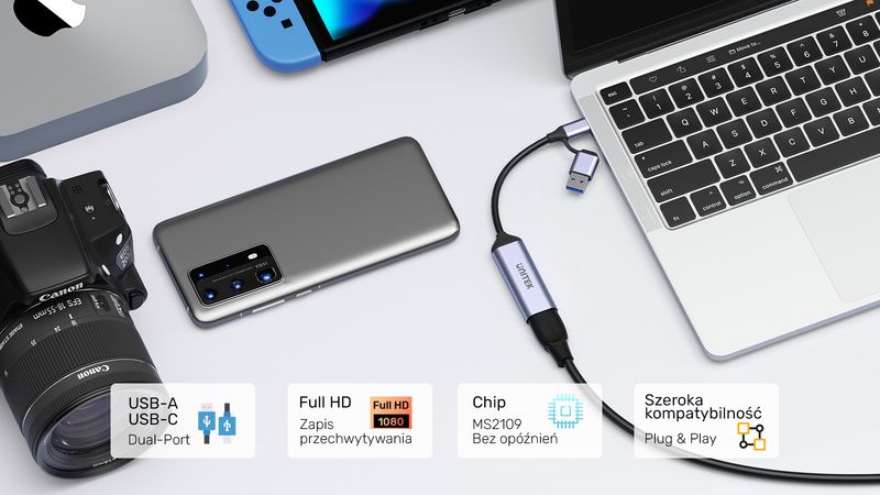 Unitek Grabber video USB-C/A, 4K HDMI 1.4b zdjęcie 8