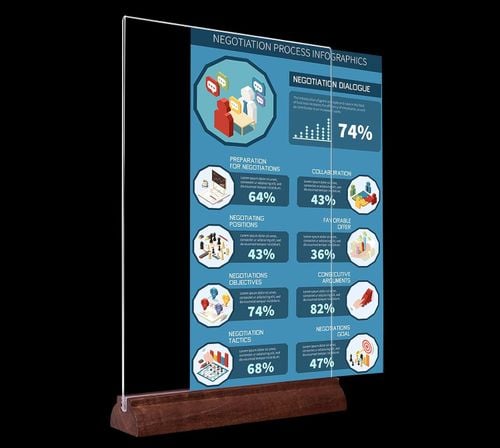Uchwyt na tabliczki akrylowy stojak na menu A4 Srvnpioy zestaw 8 sztuk na Arena.pl