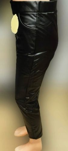 LEGGINSY Spodnie lekko ocieplone Eko Skóra czarne wysoki stan XL/2XL na Arena.pl