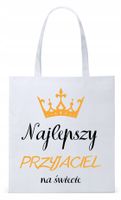 Dla Przyjaciela Na Prezent Torba Eco Biała Shopper Z Nadrukiem Ze Zdjęciem