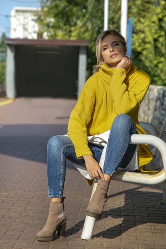 Sweter oversize F551 Ecru UNI na Arena.pl