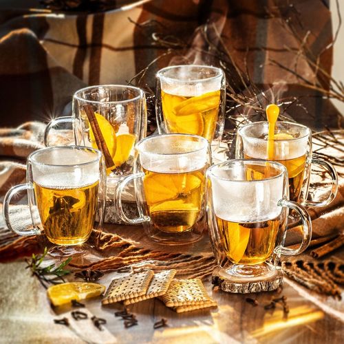 SZKLANKI TERMICZNE DO KAWY HERBATY LATTE 350ml KUBKI PODWÓJNE ŚCIANKI 6 szt na Arena.pl