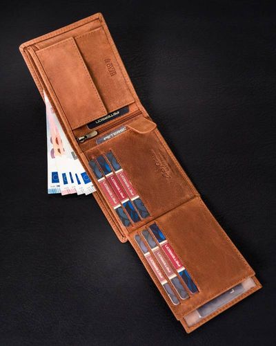 portfel męski bez zapięcia ze skóry nubukowej - peterson na Arena.pl