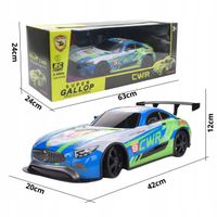 DUŻY SAMOCHÓD ZDALNIE STEROWANY SPORTOWY AUTO WYŚCIGOWE DRIFT RC PILOT LED