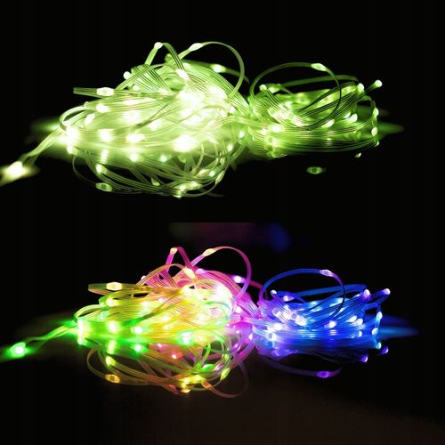 Magiczne lampki Choinkowe RGB USB IP65 200 led 10m Pilot Aplikacja DC 5V na Arena.pl