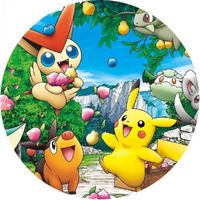 Opłatek na tort Urodziny Pokemon Pokemony Pikachu Charmander Charizard