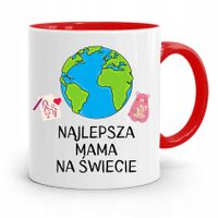 Kubek Czerwony Prezent Dla Najlepszej Mamy Matki Z Nadrukiem Ze Zdjęciem