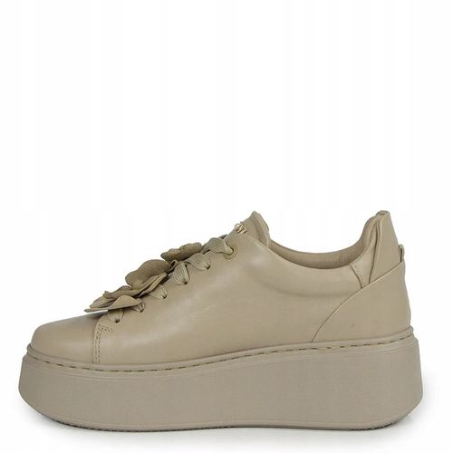 Beżowe półbuty sneakersy Carinii B10025-T43 skóra platforma modne r.39 na Arena.pl