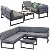 zestaw mebli ogrodowych narożnik sofa stolik komplet na ogród taras leżanka