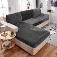 Pokrowiec Na Kanapę Siedzisko Szary Welur 95-135 [22Sb2]