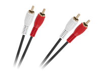 KPO2613-1,5 Kabel 2 x RCA - 2 x RCA 1,5m czarny 4mm