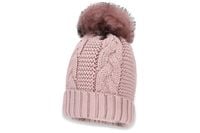 BROEL BONA czapka dla dziewczynki z pomponem brudny róż 52-54