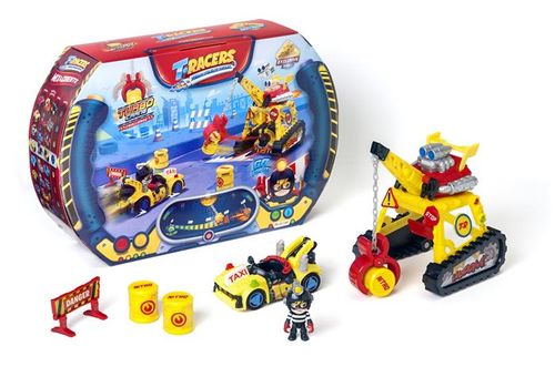 T-Racers S - Turbo Crane Zestaw Pojazd Kierowca Dźwig i akcesoria na Arena.pl