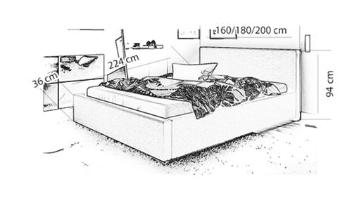 BIAŁE ŁÓŻKO 140x200 ŁÓŻKO TAPICEROWANE STELAŻ POJEMNIK na Arena.pl