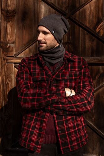 Komplet męski na POLARZE czapka + komin Grafitowy na Arena.pl