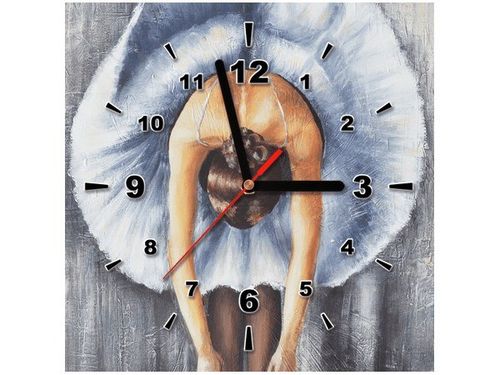 30X30CM ZEGAR BŁĘKITNA BALETNICA OBRAZ DREWNO na Arena.pl