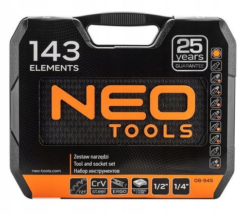 ZESTAW NARZĘDZI 143SZT. 08-945 NEO TOOLS na Arena.pl