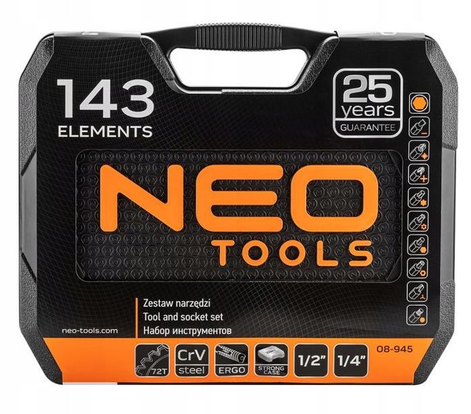 ZESTAW NARZĘDZI 143SZT. 08-945 NEO TOOLS zdjęcie 6